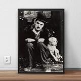 Quadro Poster Emoldurado Charlie Chaplin A3