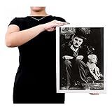 Quadro Poster Emoldurado Retro Vintage Charlie Chaplin Brc61