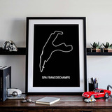 Quadro Poster F1 Spa Francorchamps Moldura Vidro 43x33cm A3