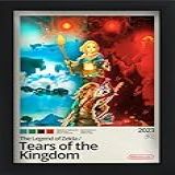 Quadro Pôster Gamer Decor Jogos Video Games Minimalista A5 Com Moldura Zelda Tears Of The Kingdom