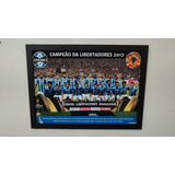 Quadro Poster Gremio Campeão Libertadores 2017 30x42 C vidro