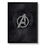 Quadro Poster Logo Avengers Vingadores Moldura