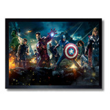 Quadro Poster Marvel Vingadores Moldura 43x33cm