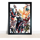 Quadro Poster Vingadores Marvel Hq Art De Alex Ross Vidro A3