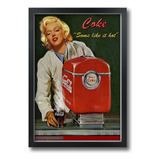 Quadro Propaganda Antiga Coca Cola Com Moldura A2 60x42 Cm A