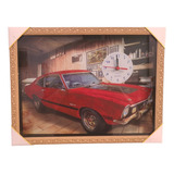 Quadro Relógio Carro Antigo Opala 35x45cm Decorativo