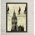 Quadro Retrô -  Big Ben London Map Bike  -   24 Cm P/  33 Cm