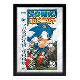 Quadro Retro Capa Sonic 3d Blast