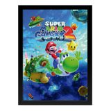 Quadro Retrogame Arte Super Mario Galaxy 2 Nintendo Wii A3