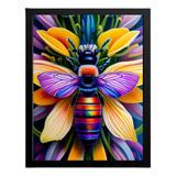 Quadro Sala Arquetipo Abelhinha Color Arte Vida Flower