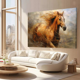 Quadro Sala Pintura Cavalo Abstrato Moderno 100x180 Cm