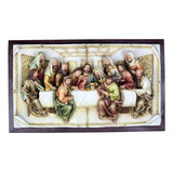 Quadro Santa Ceia Páscoa Moldurado Religioso Antigo 40cm