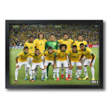 Quadro Seleção Brasileira Copa 2014 Com Moldura A1 84x60 Cm
