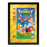 Quadro Sonic Origins 32x Sega Pôster Retro Arte A3 33x45cm