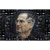 Quadro Steve Jobs Apple Mosaico Preto 55x100