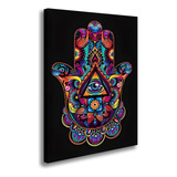 Quadro Tela Canvas Decorativo Mão De Fátima Color Meditação