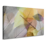 Quadro Tela Natureza Abstrato Folhas Colorido Decoração Sala Em Canvas Cor Da Armação Borda Infinita