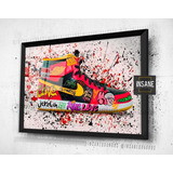 Quadro Tênis Air Jordan Nike Graffiti Arte C Vidro Grande
