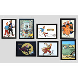 Quadro Tintin Retro Geek Gibi Antigo Anos 80 Vintage 70 60
