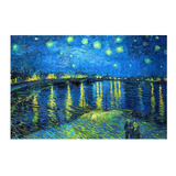 Quadro Van Gogh 120x80 Noite Estrelada Sobre O Ródano Arte