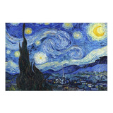 Quadro Van Gogh Noite Estrelada Arte Tela Canvas Cor Azul