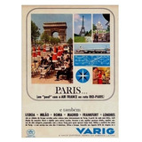 Quadro Vintage 20x30: Varig - Paris # Novo Okm.