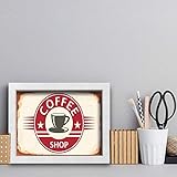 Quadro Vintage Café Coffee Shop 33x43cm