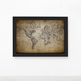Quadro Vintage Mapa Mundi