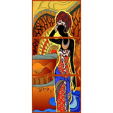 Quadros África Africano Cultura Pintura Roupa 40x60cm