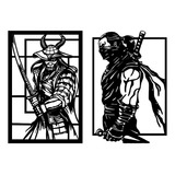 Quadros Decoração Ninja E Samurai Mdf
