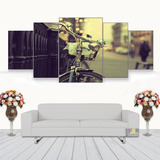 Quadros Decorativo Bicicleta Antiga Cinza 128x60 Lindo N3