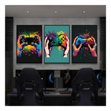 Quadros Decorativos 3 Peças 40x60 Controles Gamers Ps2