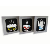 Quadros Decorativos Cozinha Moldura Inox Imagens Espelho