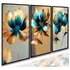 Quadros Decorativos Flor Abstrata Pintura Flores Quarto Sala