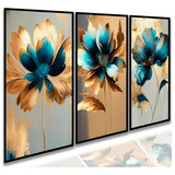 Quadros Decorativos Flor Abstrata Pintura Flores Quarto Sala