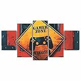 Quadros Decorativos MDF Gamer Zone Warning Area De Jogos Game Sala Quarto
