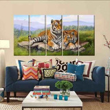 Quadros Decorativos Natureza Tigres 140x65 Em