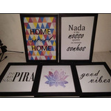 Quadros Decorativos Papel Cartão 5 Unidades A4 E 20x20cm