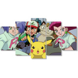 Quadros Decorativos Pokémon Pikachu Clássico Team Rocket Mdf