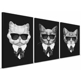 Quadros Decorativos Trio Gatos De Terno