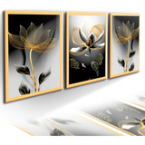 Quadros Decorativos Trio Grande Flor Orquídeas Moderno Luxo