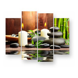 Quadros Decorativos Velas Pedras Preta Sala Massagem Spa