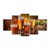 Quadros Mosaico Mdf Bebidas Copos De Cerveja 115x60cm