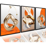 Quadros Sala De Estar Arte Geométrica Moderna Decoração Luxo