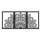 Quadros Trio Mandala Escultura Parede Mdf Vazado Decorativo