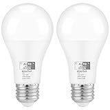 QUALILUX Lâmpadas Crepúsculo Ao Amanhecer Equivalente A 100W Luz Do Dia Sensor De Fotocélula Liga Desliga Automática Pode Ser Usada Ao Fecho LED A19 E26 Pacote Com 2