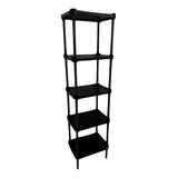 Qualyplas Estante De Plástico Modular Multiuso 5 Prateleiras 1 Torre Montável 65kg Cor Preta