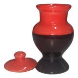 Quartinha Bicolor Vermelha E Preta S Asa 15cm Zp7