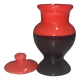 Quartinha Bicolor Vermelha E Preta S Asa Com 15cm Zp7