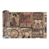 Quartinho Decorado Faixa Border Cerveja Bar Beer Vintage Sepia Adesivo Kit B269 Colorido